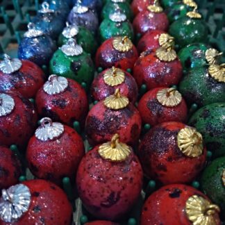 Set of 4 Standard Glitter Quail Ornaments